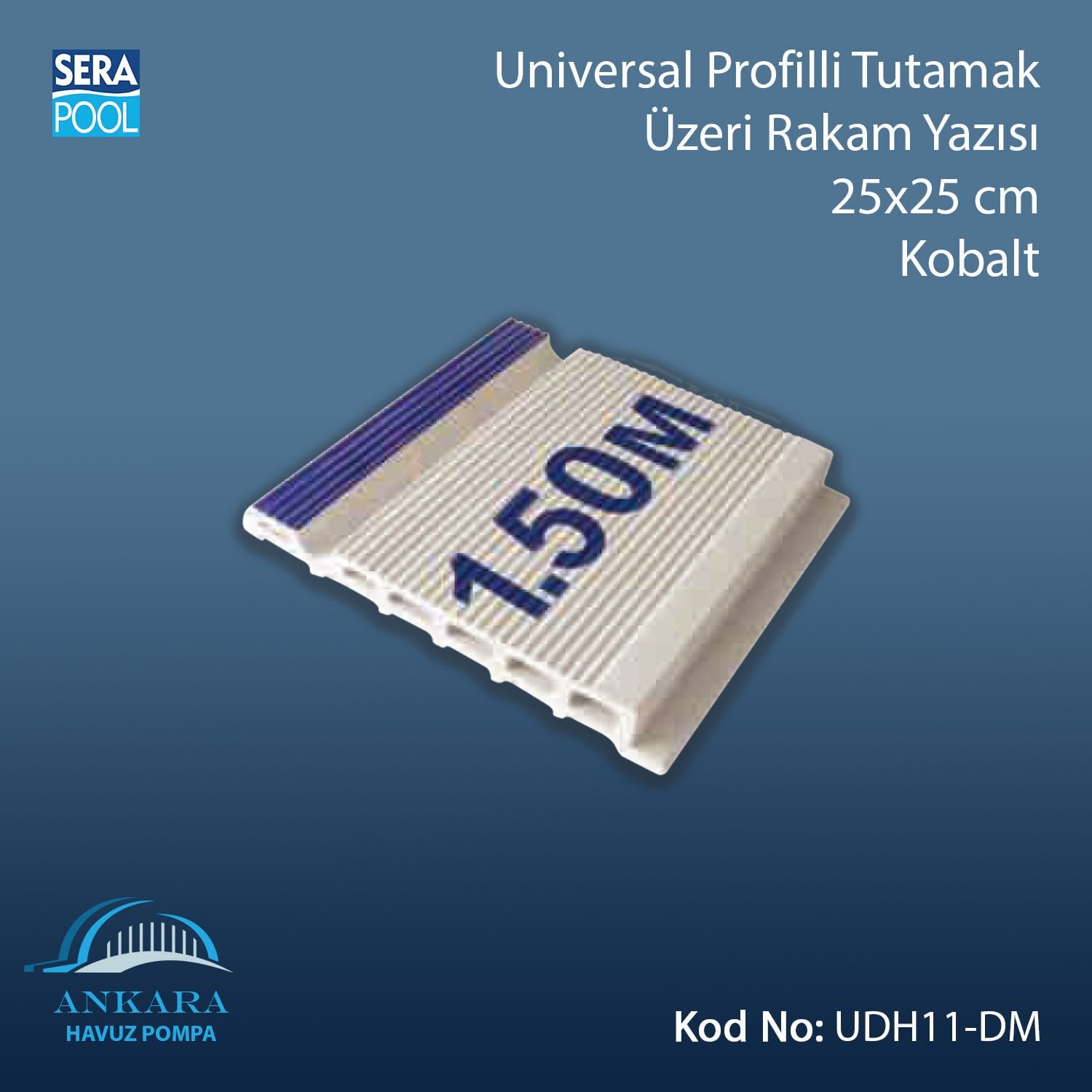 Universal Profilli Tutamak Üzeri Rakam Yazısı 25x50 cm Kobalt