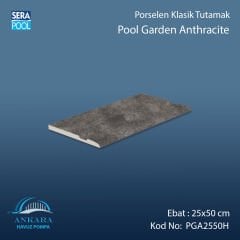 Pool Garden Anthracite 25x50 cm Porselen Klasik Tutamak