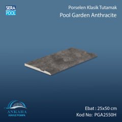 Pool Garden Anthracite 25x50 cm Porselen Klasik Tutamak