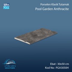 Pool Garden Anthracite 30x50 cm Porselen Tutamak