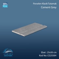 Cement Grey 25x50 cm Porselen Klasik Tutamak
