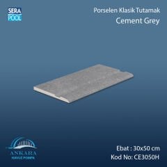 Cement Grey 30x50 cm Porselen Tutamak