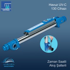 Havuz UV-C 130 Cihazı, Zaman Saatli, Akış Şalterli