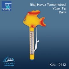 İthal Havuz Termometresi - Yüzer Tip - Havuz Göstergesi - Balık