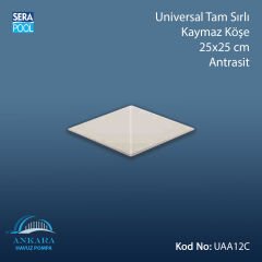 Universal Tam Sırlı Kaymaz Köşe 25x25 cm Antrasit