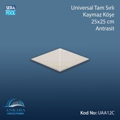 Universal Tam Sırlı Kaymaz Köşe 25x25 cm Antrasit