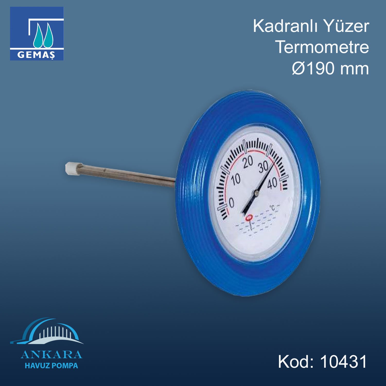 Kadranlı Yüzer Termometre, Ø 190 mm