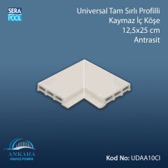 Universal Tam Sırlı Profilli Kaymaz İç Köşe 12,5x25 cm Antrasit