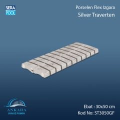 Silver Traverten 30x50 cm Flex Izgara
