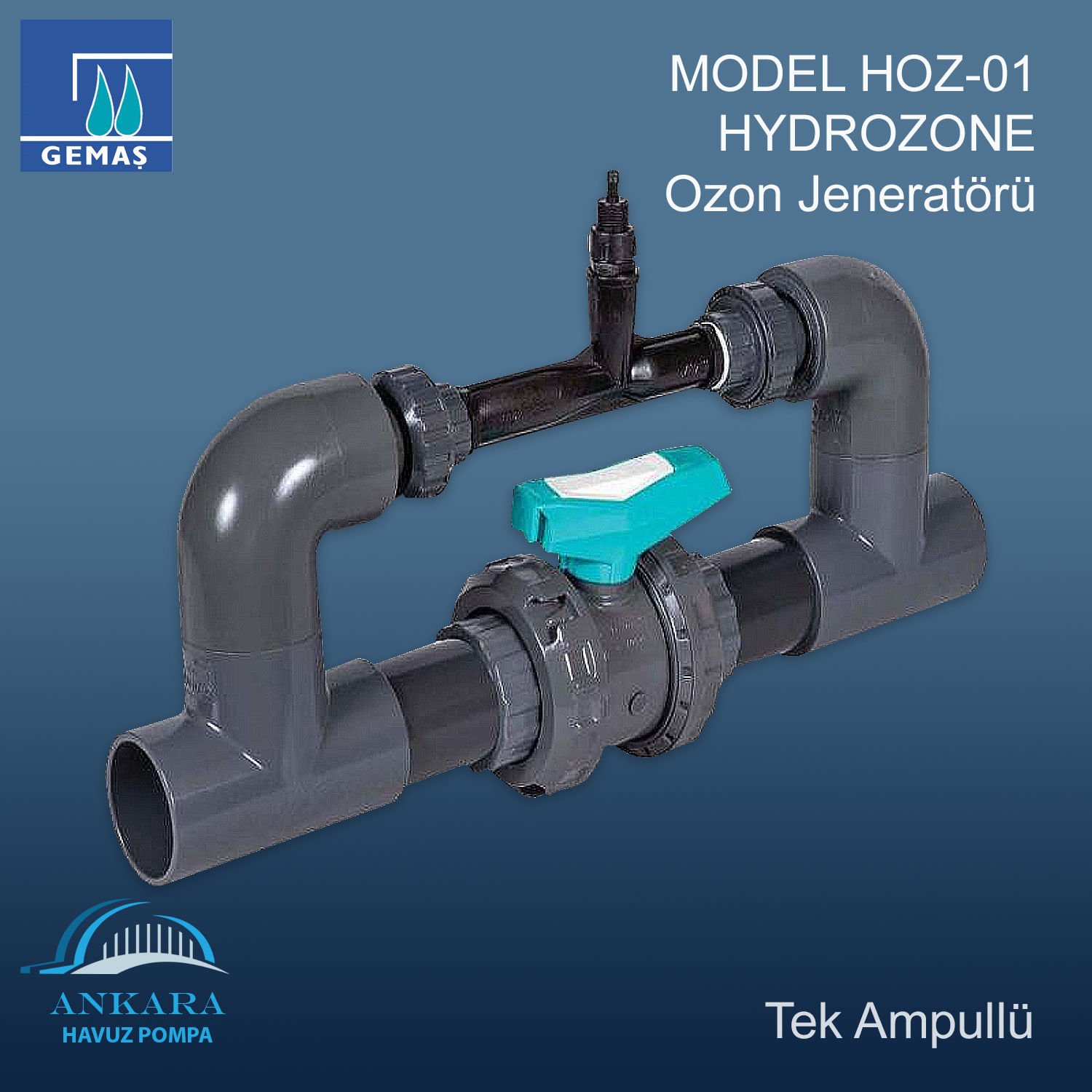 HYDROZONE Ozon Jeneratörü. MODEL HOZ-01, Tek Ampullü