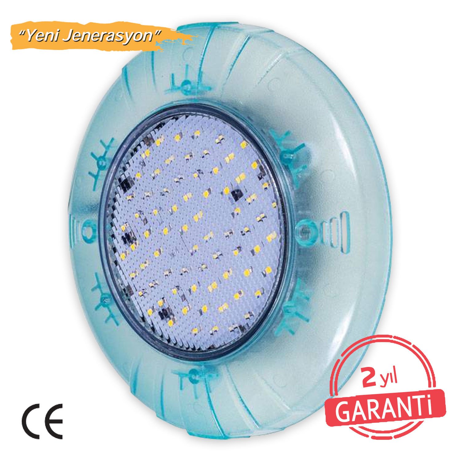 ECOSlimLED Havuz Sualtı Aydınlatma Lambası - Kovansız - Tek Renkli - 72 LED Gün Işığı - 24 W