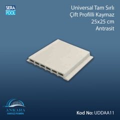 Universal Tam Sırlı Çift Profilli Kaymaz 25x25 cm Antrasit