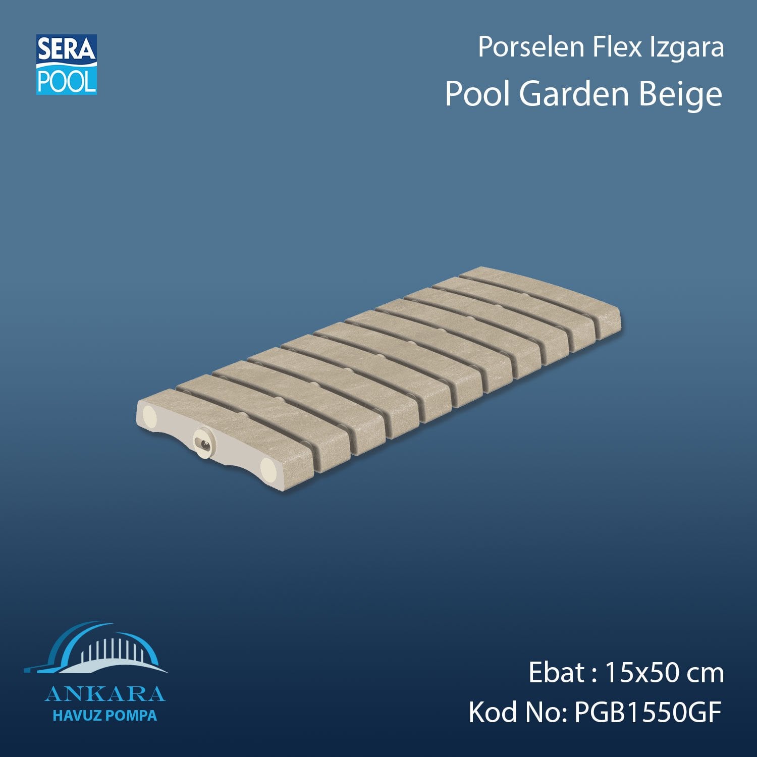 Pool Garden Beige 15x50 cm Flex Izgara