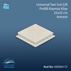 Universal Tam Sırlı Çift Profilli Kaymaz Köşe 25x25 cm Antrasit