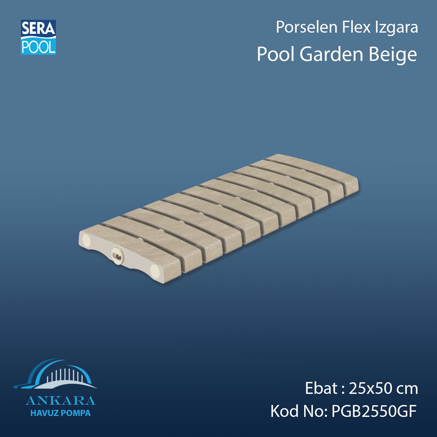 Pool Garden Beige 25x50 cm Flex Izgara