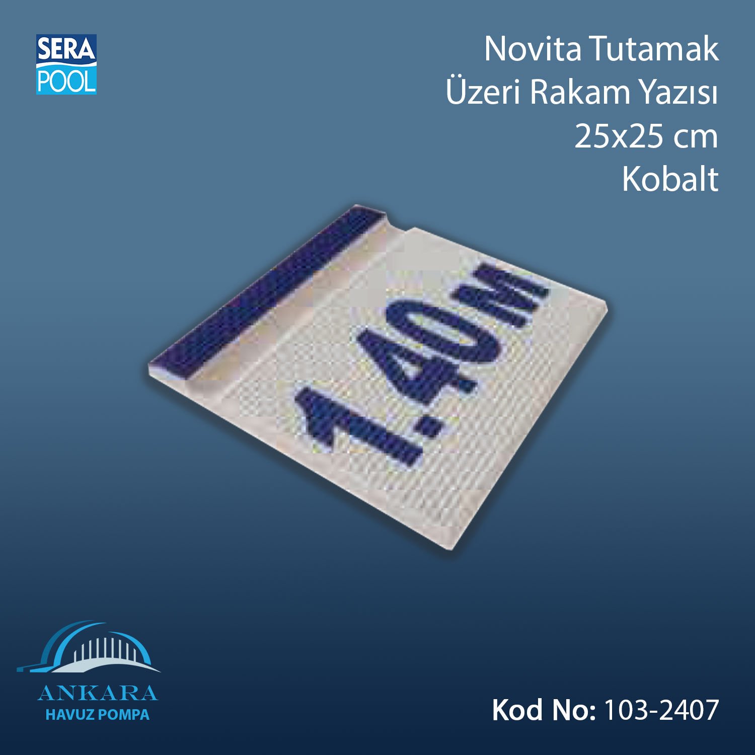 Novita Tutamak Üzeri Rakam Yazısı 25x25 cm Kobalt