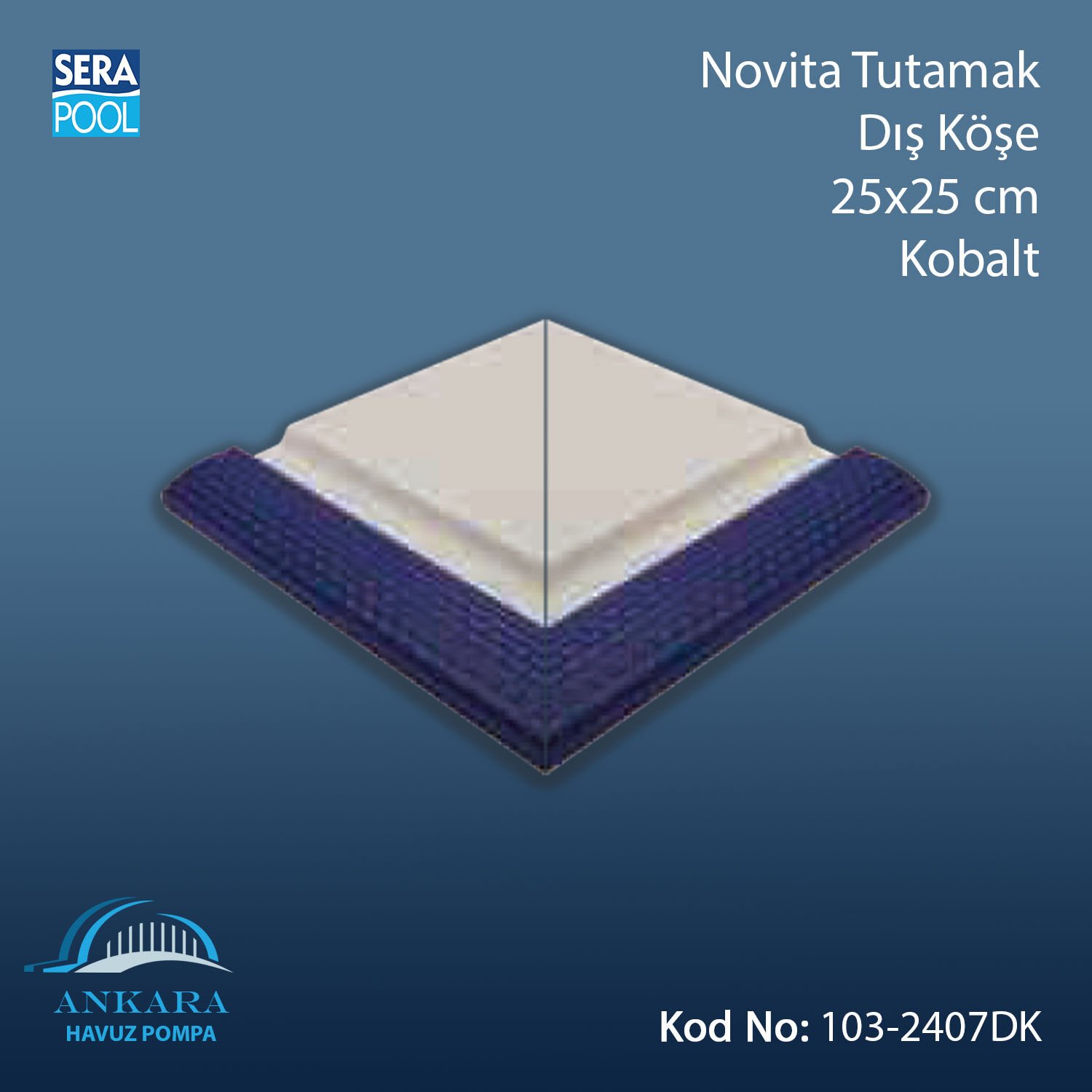 Novita Tutamak Dış Köşe 25x25 cm Kobalt