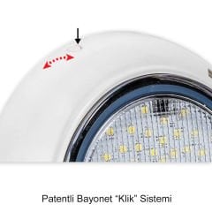 MİDİ-Clicker” Havuz Su altı Aydınlatma Lambası. Kovansız, Tek Renkli - 72 LED Mavi - 8 W