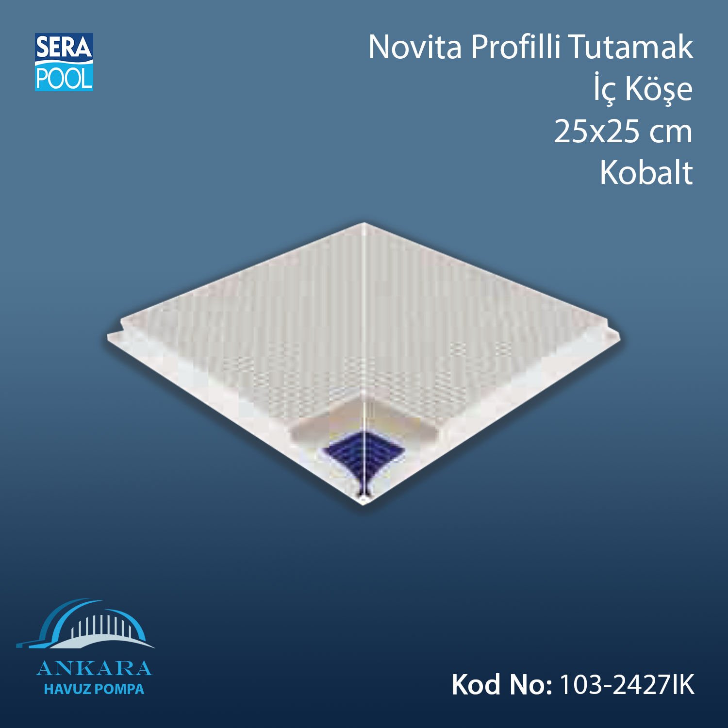 Novita Profilli Tutamak İç Köşe 25x25 cm Kobalt