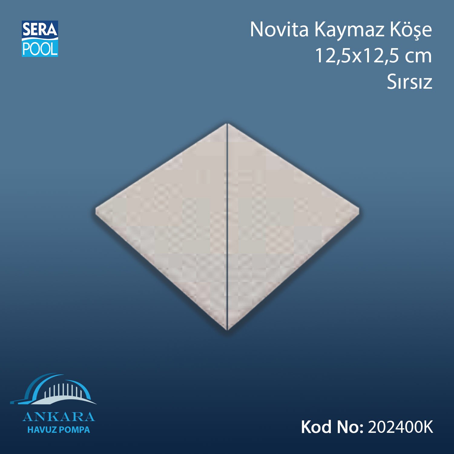 Novita Kaymaz Köşe 12,5x12,5 cm Sırsız