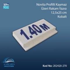 Novita Profilli Kaymaz Üzeri Rakam Yazısı 12,5x25 cm Kobalt