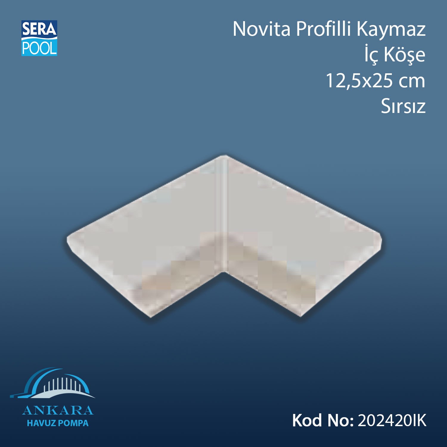 Novita Profilli Kaymaz İç Köşe 12,5x25 cm Sırsız