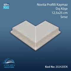 Novita Profilli Kaymaz Dış Köşe 12,5x25 cm Sırsız