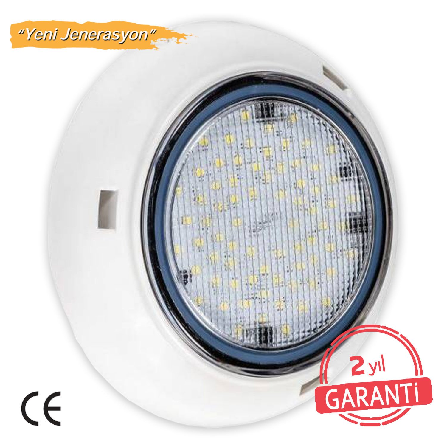 MİDİ-Clicker” Havuz Su-altı Aydınlatma Lambası. Kovansız, RGB Renkli - 72 LED RGB - Merkezi Entegreli - 8 W