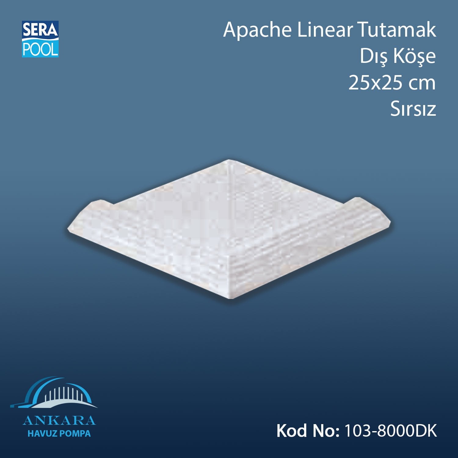 Apache Linear Tutamak Dış Köşe 25x25 cm Sırsız