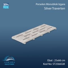 Silver Traverten 25x66 cm Monoblok Izgara
