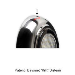 MİNİ-Clicker - INOX” Havuz Sualtı Aydınlatma Lambası. Kovansız, Tek Renkli - 36 LED Mavi - 5 W