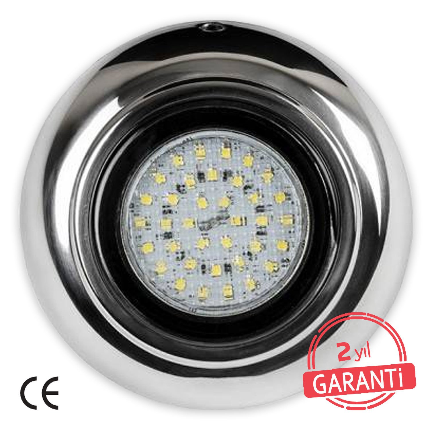 MİNİ-Clicker - INOX” Havuz Sualtı Aydınlatma Lambası. Kovansız, Tek Renkli - 36 LED Kırmızı - 5 W