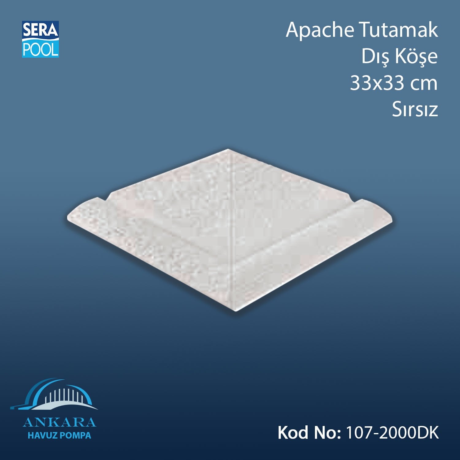 Apache Tutamak Dış Köşe 33x33 cm Sırsız