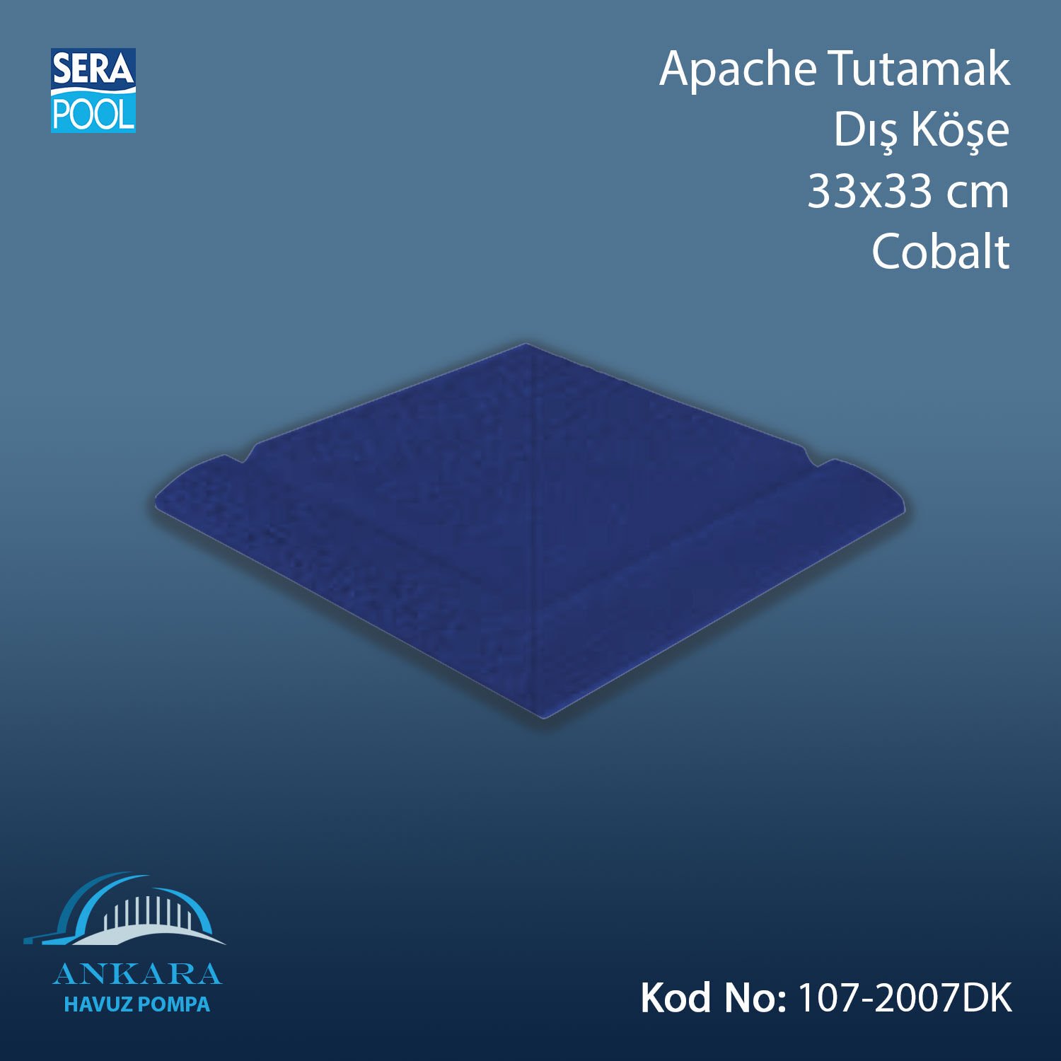 Apache Tutamak Dış Köşe 33x33 cm Kobalt