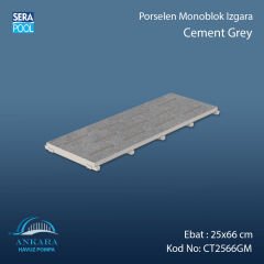 Cement Grey 25x66 cm Monoblok Izgara