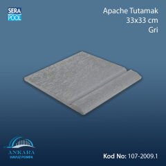 Apache Tam Sırlı Tutamak 33x33 cm Gri
