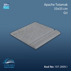 Apache Tam Sırlı Tutamak 33x33 cm Gri