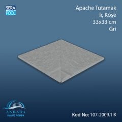Apache Tam Sırlı Tutamak İç Köşe 33x33 cm Gri