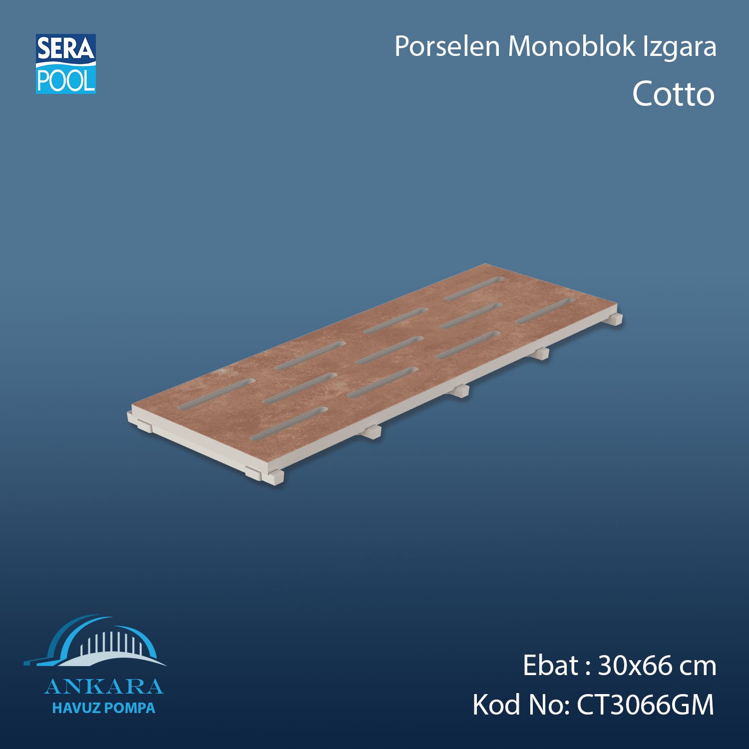 Cotto 30x66 cm Monoblok Izgara