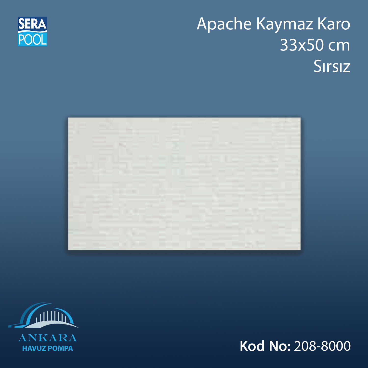 Apache Kaymaz Karo 33x50 cm Sırsız (m² ile satın alma)