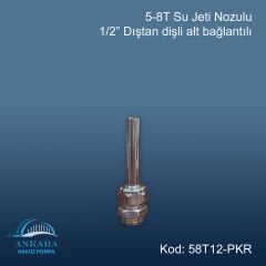 Tek Jetli Nozül - Parmak (5-8T) Komet Fıskiye 1/2'' Dişli Pirinç Üzeri Krom Kaplama