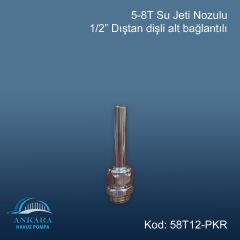 Tek Jetli Nozül - Parmak (5-8T) Komet Fıskiye 1/2'' Dişli Pirinç Üzeri Krom Kaplama