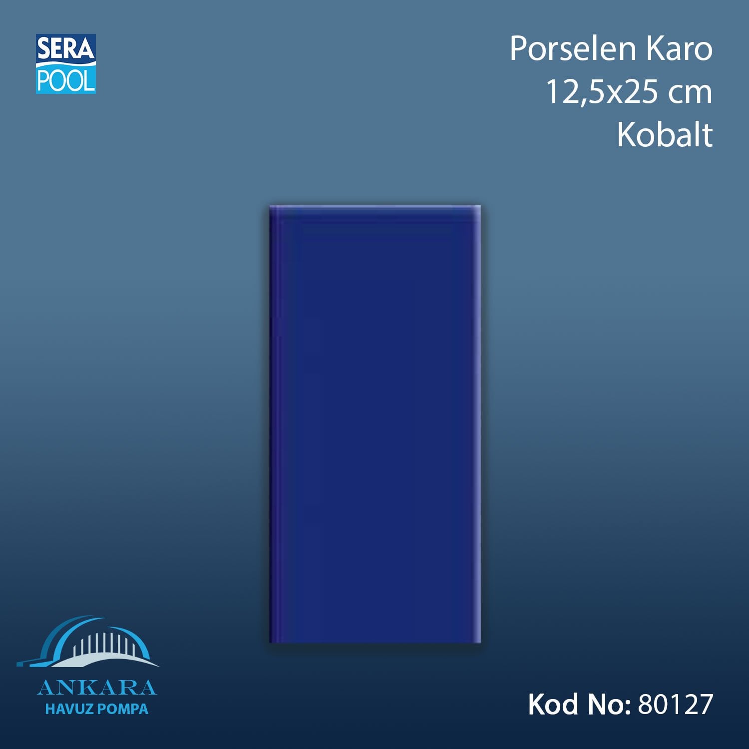 Porselen Karo 12,5x25 cm Kobalt (m² ile satın alma)