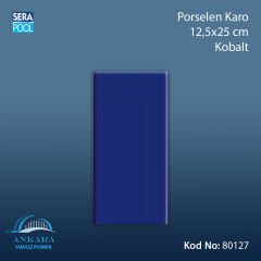 Porselen Karo 12,5x25 cm Kobalt