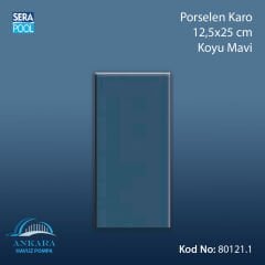 Porselen Karo 12,5x25 cm Koyu Mavi
