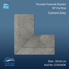 Cement Grey 30x50 cm 90° Dış Köşe Porselen Tutamak Köşeleri