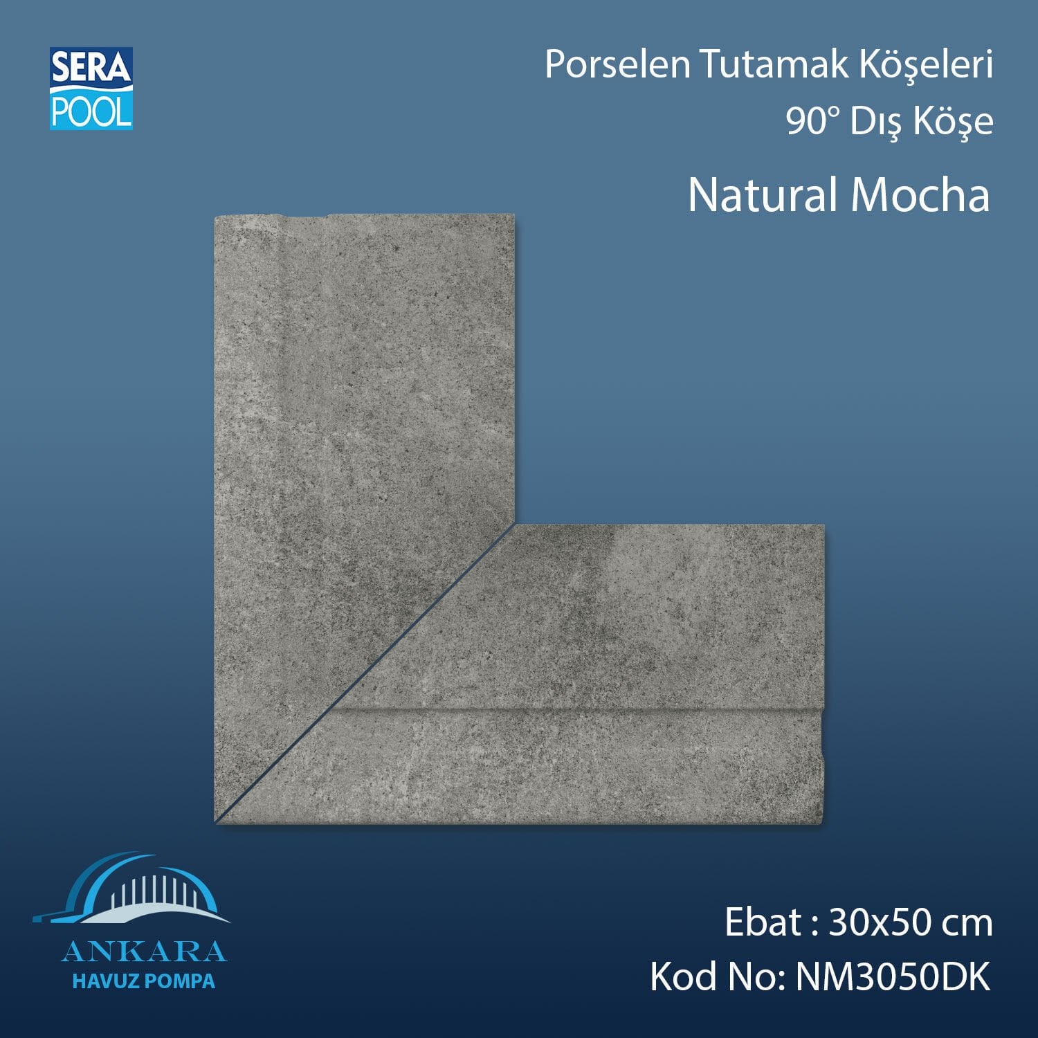 Natural Mocha 30x50 cm 90° Dış Köşe Porselen Tutamak Köşeleri