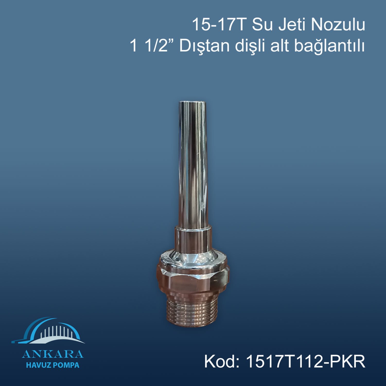 AHP-Tek Jetli Nozül - Parmak (15-17T) Komet Fıskiye 1 1/2'' Dişli Pirinç Üzeri Krom Kaplama