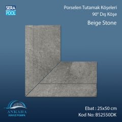 Beige Stone 25x50 cm 90° Dış Köşe Porselen Tutamak Köşeleri