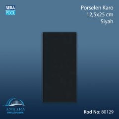 Porselen Karo 12,5x25 cm Siyah